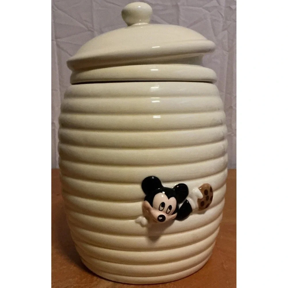 Disney Mickey Mouse Honeycomb Ceramic Cookie Jar, 10.5